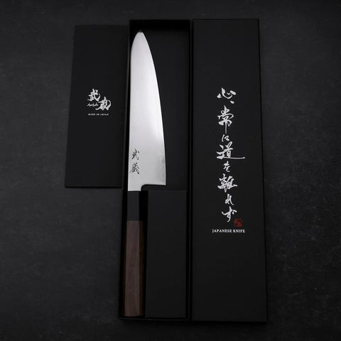 Gyuto SLD Polished Buffalo Walnut Handle 195mm-[Musashi]-[Japanese-Kitchen-Knives]
