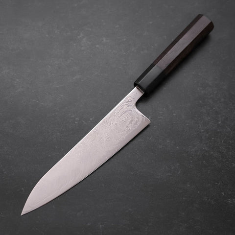 Gyuto SLD Wave Nickel Damascus Buffalo Ebony Handle 180mm-[Musashi]-[Japanese-Kitchen-Knives]