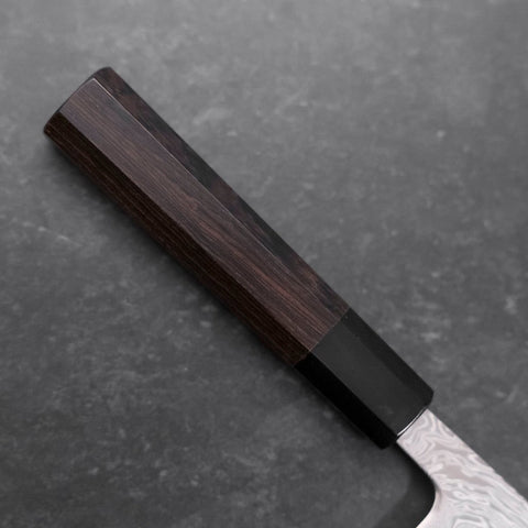 Gyuto SLD Wave Nickel Damascus Buffalo Ebony Handle 180mm-[Musashi]-[Japanese-Kitchen-Knives]
