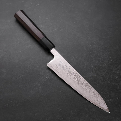 Gyuto SLD Wave Nickel Damascus Buffalo Ebony Handle 180mm-[Musashi]-[Japanese-Kitchen-Knives]