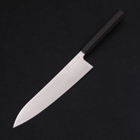 Gyuto SLD Wave Nickel Damascus Buffalo Ebony Handle 210mm-[Musashi]-[Japanese-Kitchen-Knives]