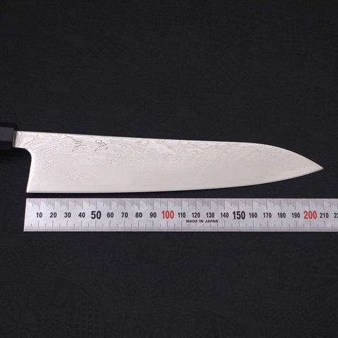 Gyuto SLD Wave Nickel Damascus Buffalo Ebony Handle 210mm-[Musashi]-[Japanese-Kitchen-Knives]