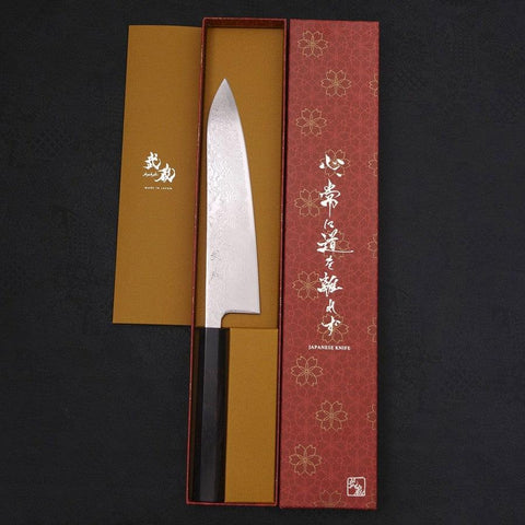 Gyuto SLD Wave Nickel Damascus Buffalo Ebony Handle 210mm-[Musashi]-[Japanese-Kitchen-Knives]