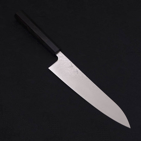Gyuto SLD Wave Nickel Damascus Buffalo Ebony Handle 210mm-[Musashi]-[Japanese-Kitchen-Knives]