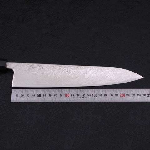 Gyuto SLD Wave Nickel Damascus Buffalo Ebony Handle 240mm-[Musashi]-[Japanese-Kitchen-Knives]