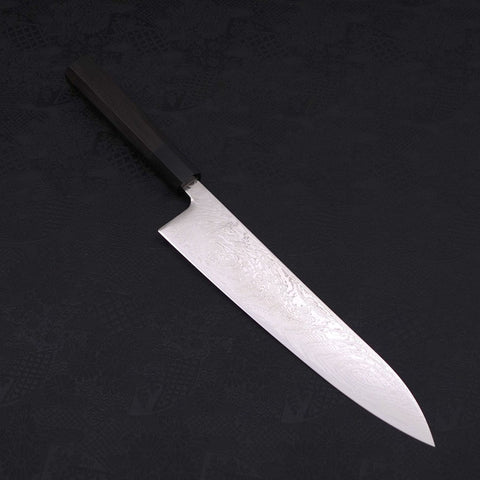 Gyuto SLD Wave Nickel Damascus Buffalo Ebony Handle 240mm-[Musashi]-[Japanese-Kitchen-Knives]
