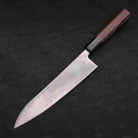 Gyuto SLD Wave Nickel Damascus Buffalo Wenge Handle 210mm-[Musashi]-[Japanese-Kitchen-Knives]