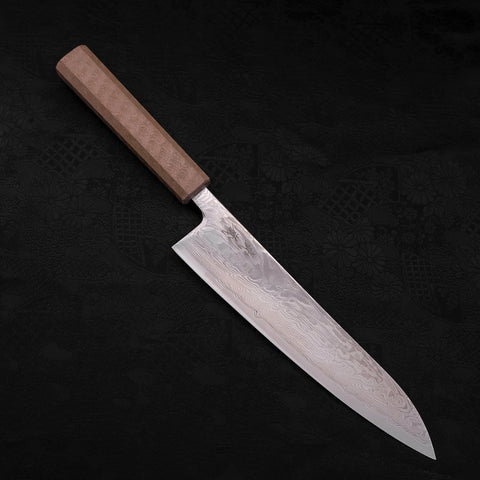 Gyuto SLD Wave Nickel Damascus White Urushi Handle 210mm-[Musashi]-[Japanese-Kitchen-Knives]