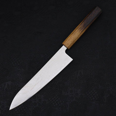 Gyuto SLD Wave Nickel Damascus Yaki Urushi Handle 210mm-[Musashi]-[Japanese-Kitchen-Knives]