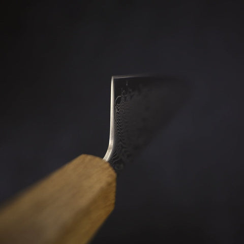 Gyuto SLD Wave Nickel Damascus Yaki Urushi Handle 210mm-[Musashi]-[Japanese-Kitchen-Knives]