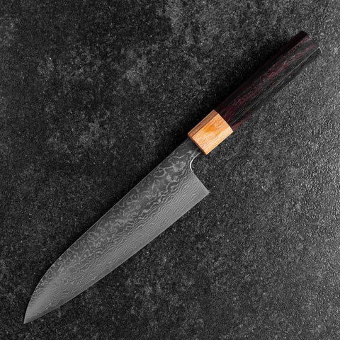 Gyuto SPG-Strix Damascus Shitan Handle 180mm (7”)-[Musashi]-[Japanese-Kitchen-Knives]