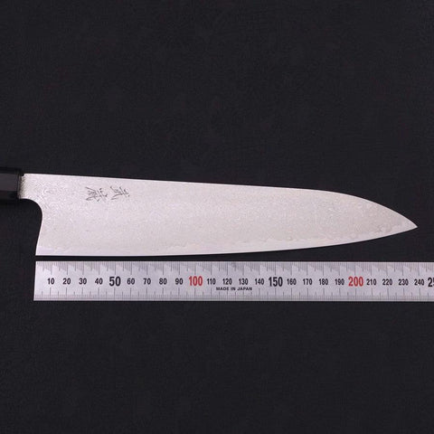 Gyuto Silver Steel #3 Damascus Buffalo Ebony Handle 240mm-[Musashi]-[Japanese-Kitchen-Knives]