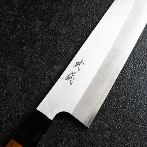Gyuto Silver Steel #3 Kasumi Buffalo Bubinga Handle 210mm (8.3”)-[Musashi]-[Japanese-Kitchen-Knives]
