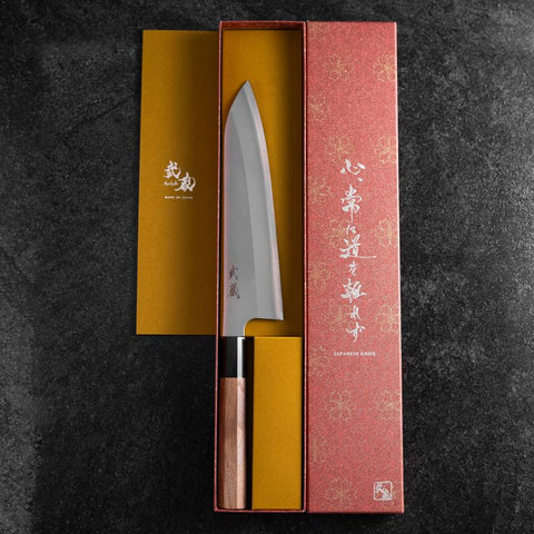 Gyuto Silver Steel #3 Kasumi Buffalo Walnut Handle 210mm-[Musashi]-[Japanese-Kitchen-Knives]