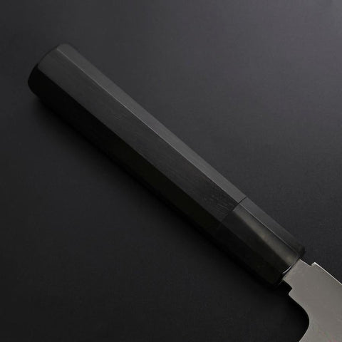 Gyuto Silver Steel #3 Mirror Honyaki Buffalo Ebony Handle 210mm (8.3”)-[Musashi]-[Japanese-Kitchen-Knives]