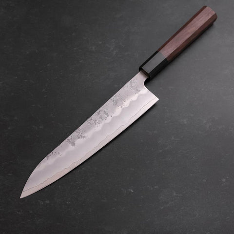 Gyuto Silver Steel #3 Nashiji Buffalo Walnut Handle 210mm-[Musashi]-[Japanese-Kitchen-Knives]