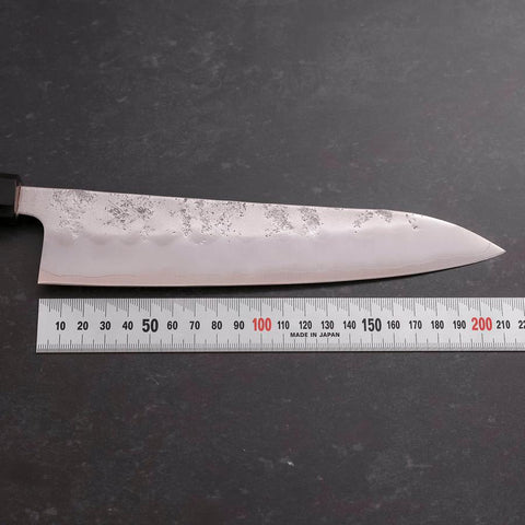 Gyuto Silver Steel #3 Nashiji Buffalo Walnut Handle 210mm-[Musashi]-[Japanese-Kitchen-Knives]