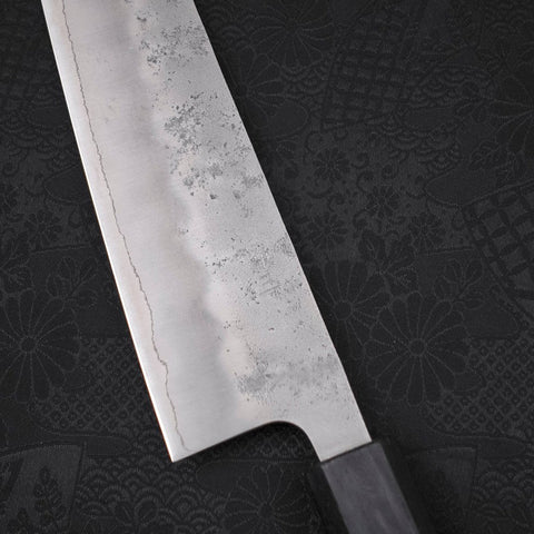 Gyuto Silver Steel #3 Nashiji Dark Blue Urushi Handle 210mm-[Musashi]-[Japanese-Kitchen-Knives]