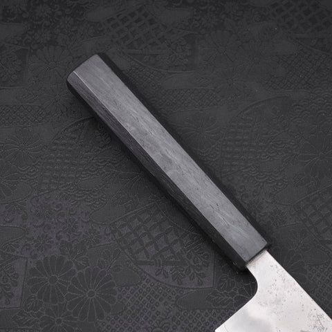 Gyuto Silver Steel #3 Nashiji Dark Blue Urushi Handle 210mm-[Musashi]-[Japanese-Kitchen-Knives]