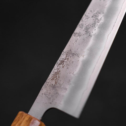 Gyuto Silver Steel #3 Nashiji Oak Handle 180mm-[Musashi]-[Japanese-Kitchen-Knives]