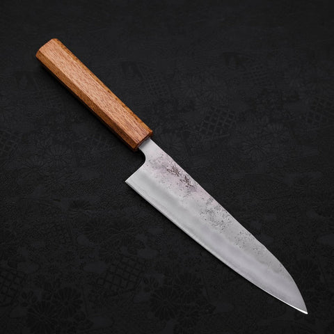 Gyuto Silver Steel #3 Nashiji Oak Handle 180mm-[Musashi]-[Japanese-Kitchen-Knives]