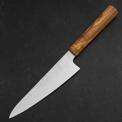 Gyuto Silver Steel #3 Nashiji Olive Handle 150mm-[Musashi]-[Japanese-Kitchen-Knives]
