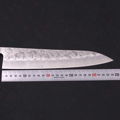 Gyuto Silver Steel #3 Nashiji Sumi Urushi Handle 240mm-[Musashi]-[Japanese-Kitchen-Knives]