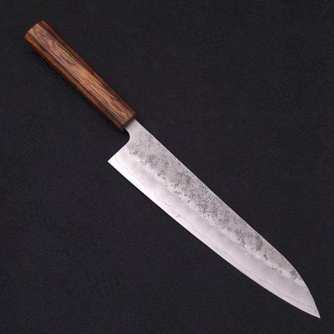 Gyuto Silver Steel #3 Nashiji Sumi Urushi Handle 240mm-[Musashi]-[Japanese-Kitchen-Knives]