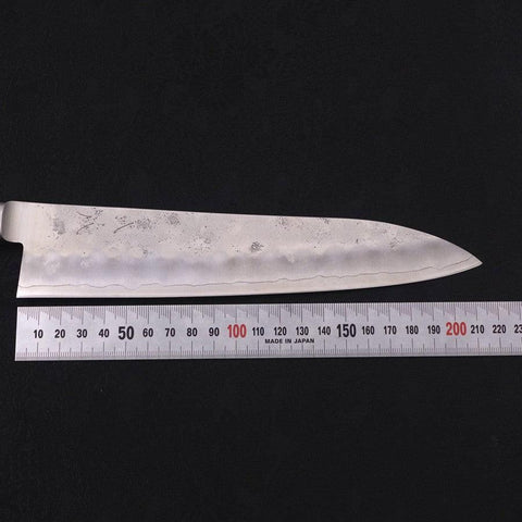 Gyuto Silver Steel #3 Nashiji Western Black Handle 210mm (8.3”)-[Musashi]-[Japanese-Kitchen-Knives]