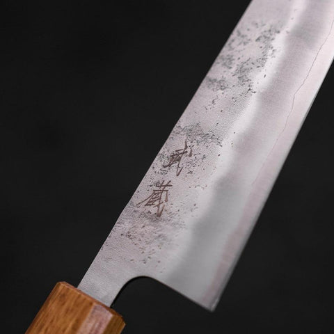 Gyuto Silver Steel #3 Nashiji Yaki Urushi Handle 180mm-[Musashi]-[Japanese-Kitchen-Knives]