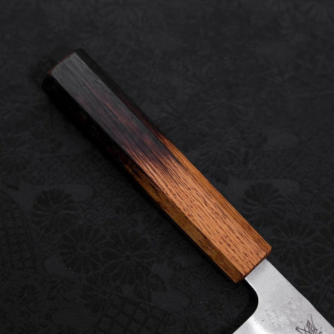 Gyuto Silver Steel #3 Nashiji Yaki Urushi Handle 180mm-[Musashi]-[Japanese-Kitchen-Knives]