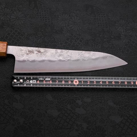 Gyuto Silver Steel #3 Nashiji Yaki Urushi Handle 180mm-[Musashi]-[Japanese-Kitchen-Knives]