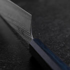 Gyuto Silver Steel #3 Nawame Damascus Dark Blue Urushi Handle 240mm (9.4”)-[Musashi]-[Japanese-Kitchen-Knives]