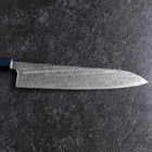 Gyuto Silver Steel #3 Nawame Damascus Dark Blue Urushi Handle 240mm (9.4”)-[Musashi]-[Japanese-Kitchen-Knives]