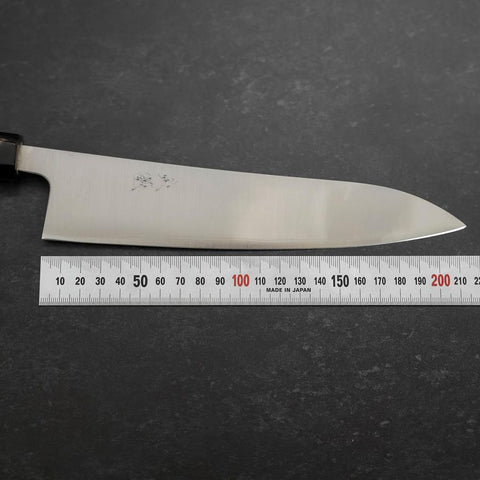 Gyuto Silver Steel #3 Polished Buffalo Magnolia Handle 210mm-[Musashi]-[Japanese-Kitchen-Knives]