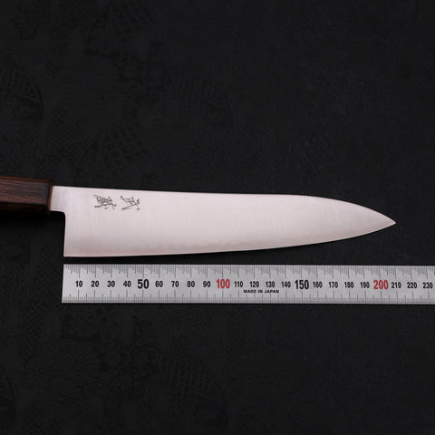 Gyuto Stainless Clad Blue Super Polished Sumi Urushi Handle 210mm (8.3”)-[Musashi]-[Japanese-Kitchen-Knives]