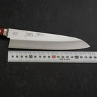 Gyuto Stainless Clad Blue Super Polished Western Black Red Handle 180mm (7”)-[Musashi]-[Japanese-Kitchen-Knives]