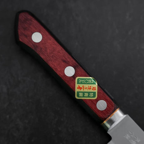 Gyuto Stainless Clad Blue Super Polished Western Black Red Handle 180mm (7”)-[Musashi]-[Japanese-Kitchen-Knives]