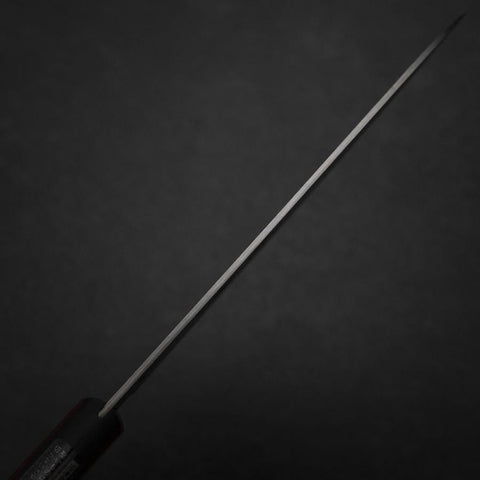 Gyuto Stainless Clad Blue Super Polished Western Black Red Handle 180mm (Tsuba-nashi) (7”)-[Musashi]-[Japanese-Kitchen-Knives]