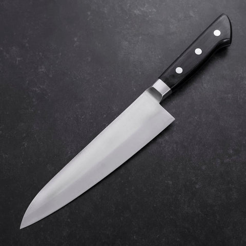 Gyuto VG-1 Polished Western Black Handle 180mm (Tsuba-ari)-[Musashi]-[Japanese-Kitchen-Knives]