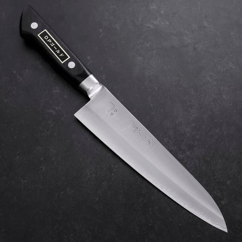 Gyuto VG-1 Polished Western Black Handle 180mm (Tsuba-ari)-[Musashi]-[Japanese-Kitchen-Knives]
