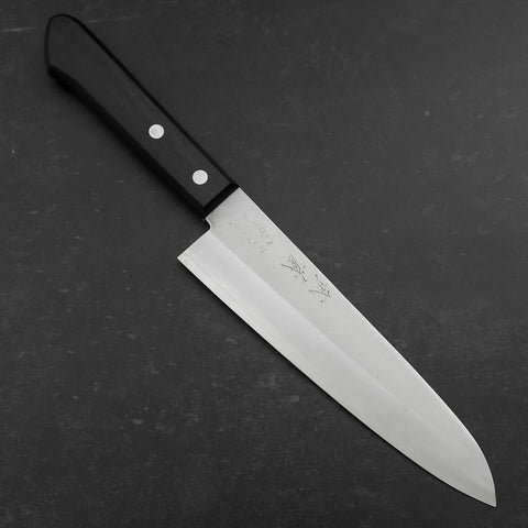 Gyuto VG-1 Polished Western Black Handle 180mm (Tsuba-nashi)-[Musashi]-[Japanese-Kitchen-Knives]