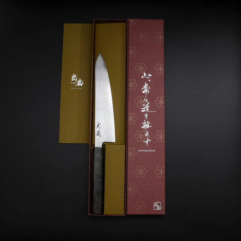 Gyuto VG-10 Damascus Ashwood Handle 195mm (7.7”)-[Musashi]-[Japanese-Kitchen-Knives]