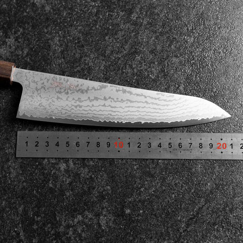 Gyuto VG-10 Damascus Ashwood Handle 210mm (8.3”)-[Musashi]-[Japanese-Kitchen-Knives]