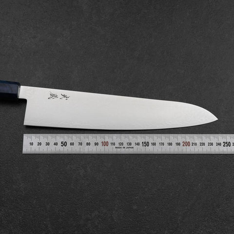 Gyuto VG-10 Damascus Blue Birch Handle 240mm-[Musashi]-[Japanese-Kitchen-Knives]