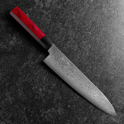 Gyuto VG-10 Damascus Pakka Handle 210mm (8.3”)-[Musashi]-[Japanese-Kitchen-Knives]