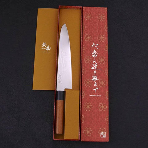 Gyuto VG-10 Damascus Shitan Handle 210mm-[Musashi]-[Japanese-Kitchen-Knives]