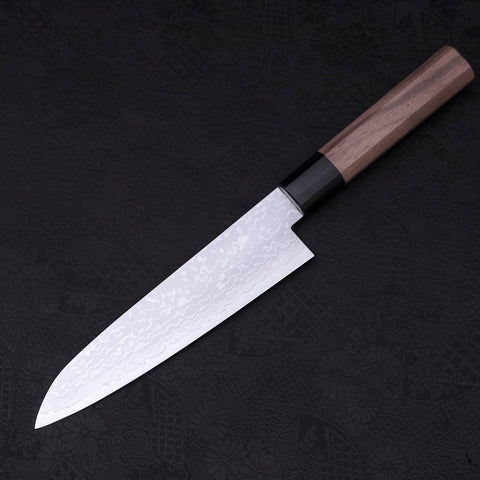 Gyuto VG-10 Damascus Walnut Handle 180mm (7”)-[Musashi]-[Japanese-Kitchen-Knives]