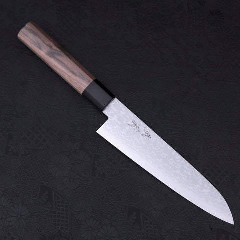 Gyuto VG-10 Damascus Walnut Handle 180mm (7”)-[Musashi]-[Japanese-Kitchen-Knives]