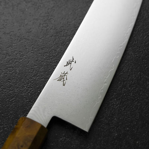 Gyuto VG-10 Damascus Yellow-Brown Birch Handle 210mm-[Musashi]-[Japanese-Kitchen-Knives]
